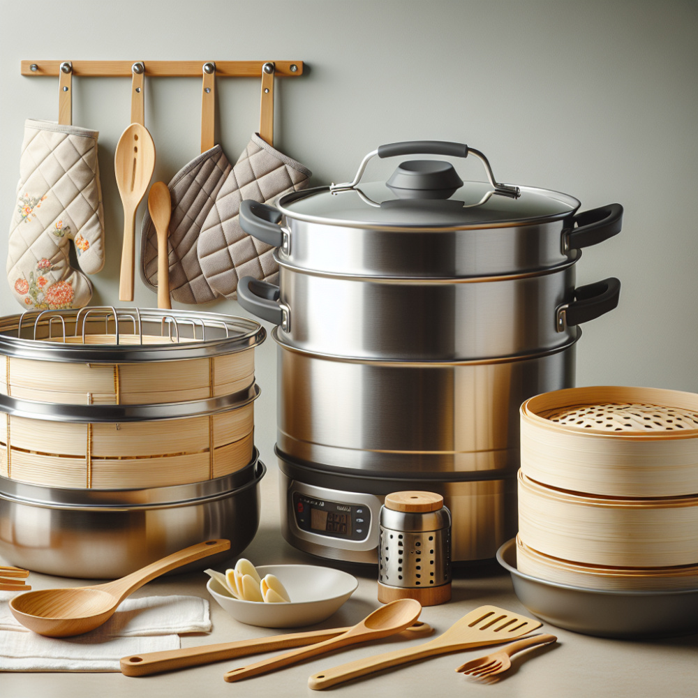 Utensilios esenciales para cocinar al vapor.